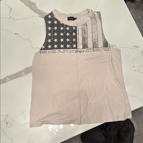 Grey And navy Sleeveless Muscle Tee - Picture 1 of 3